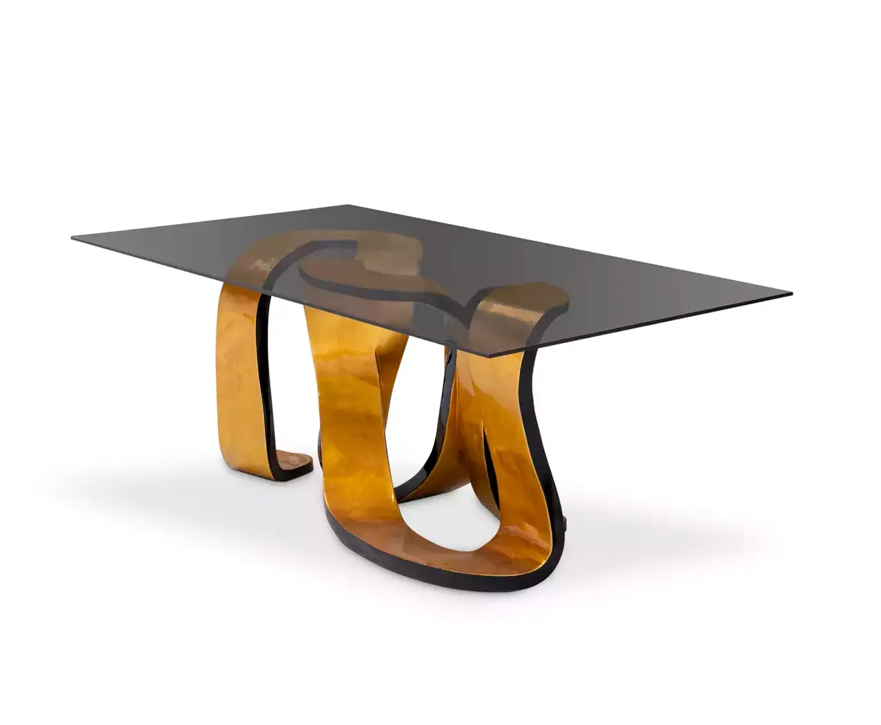 Stół jadalniany Ribbon ze złotym liściem