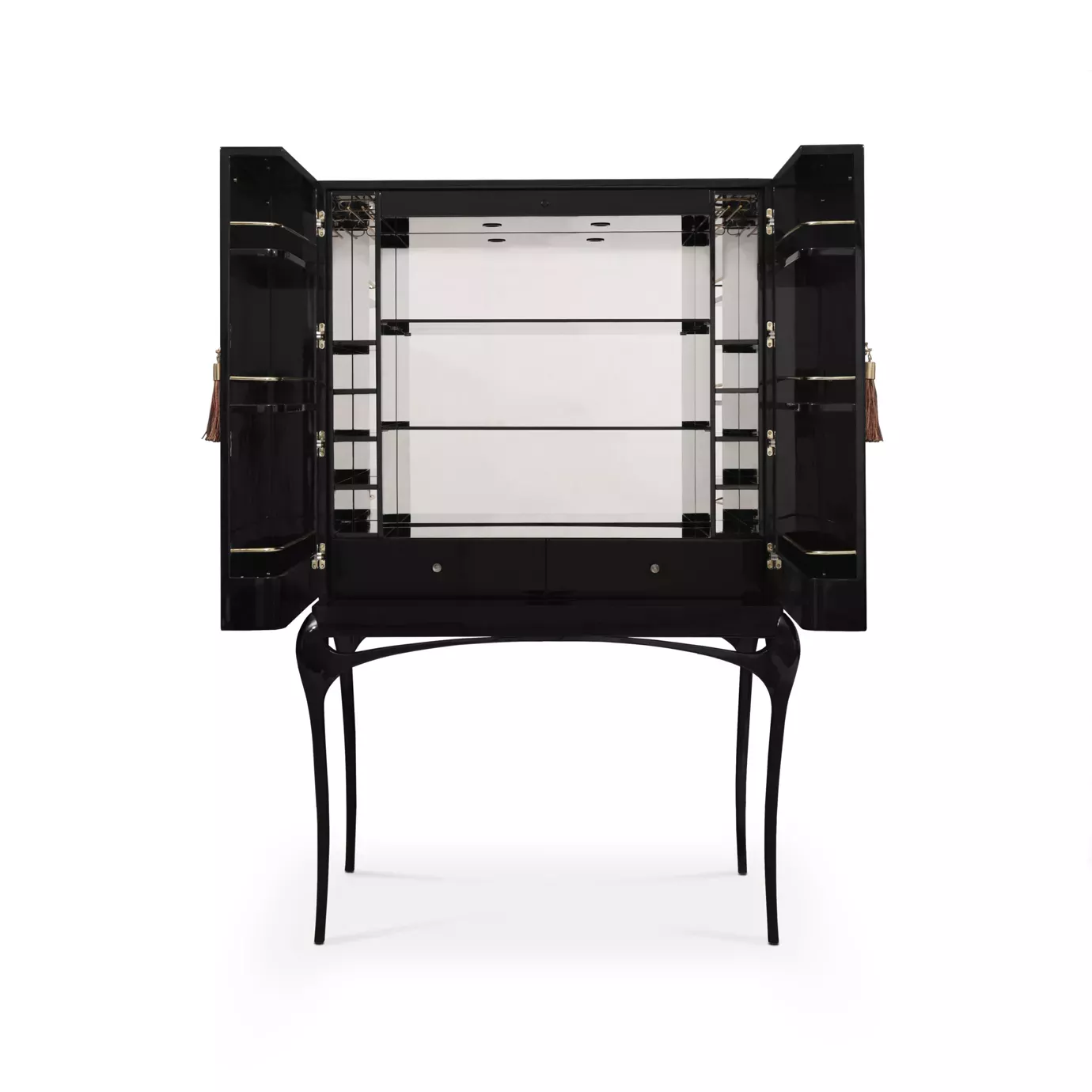 Szafka barowa Allure ze złotymi piórami