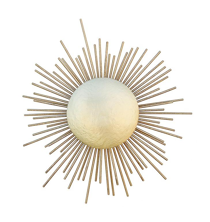 Kinkiet mosiężny promienisty