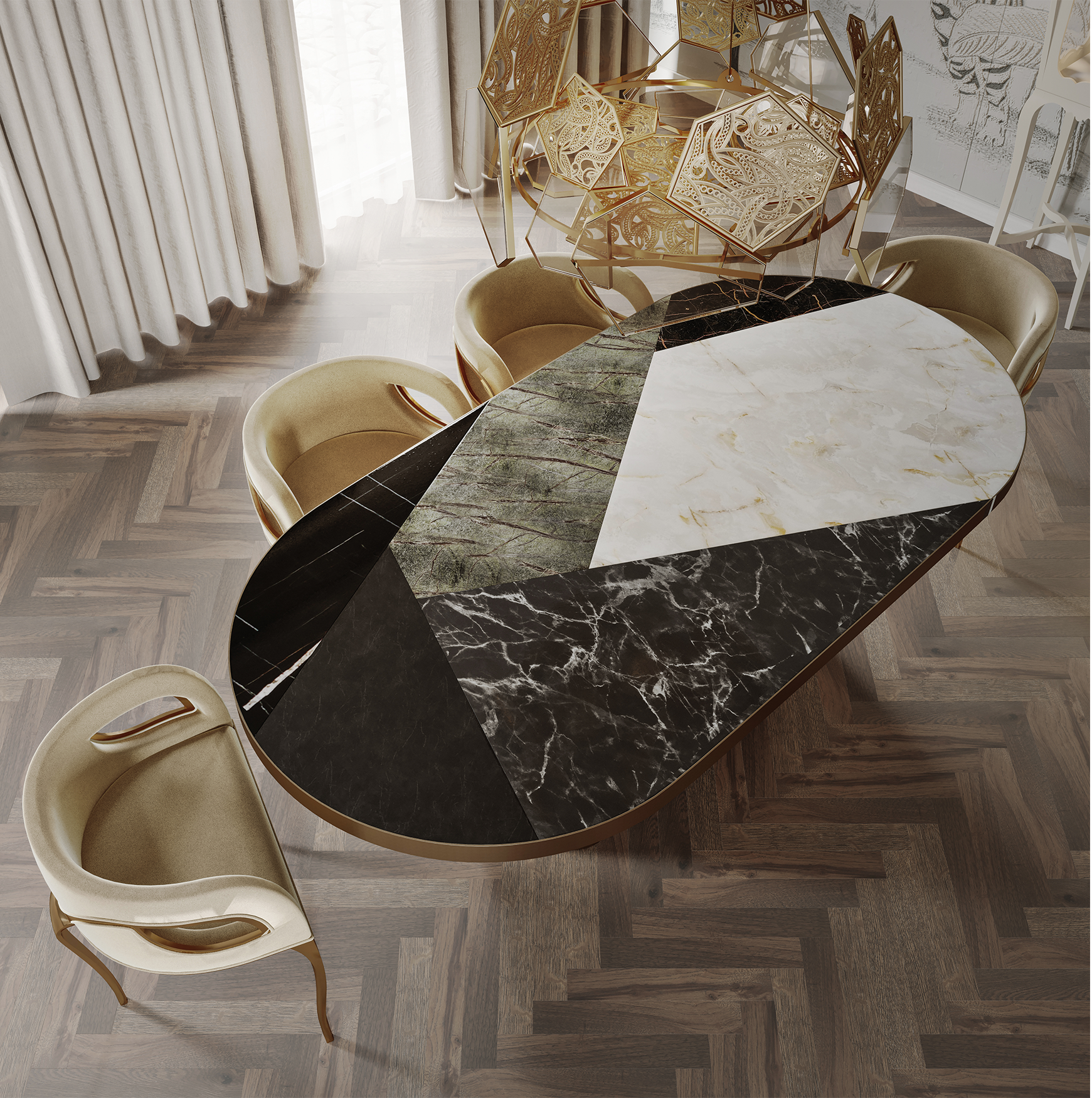 Krzesło akcentowe Chandra Luxe