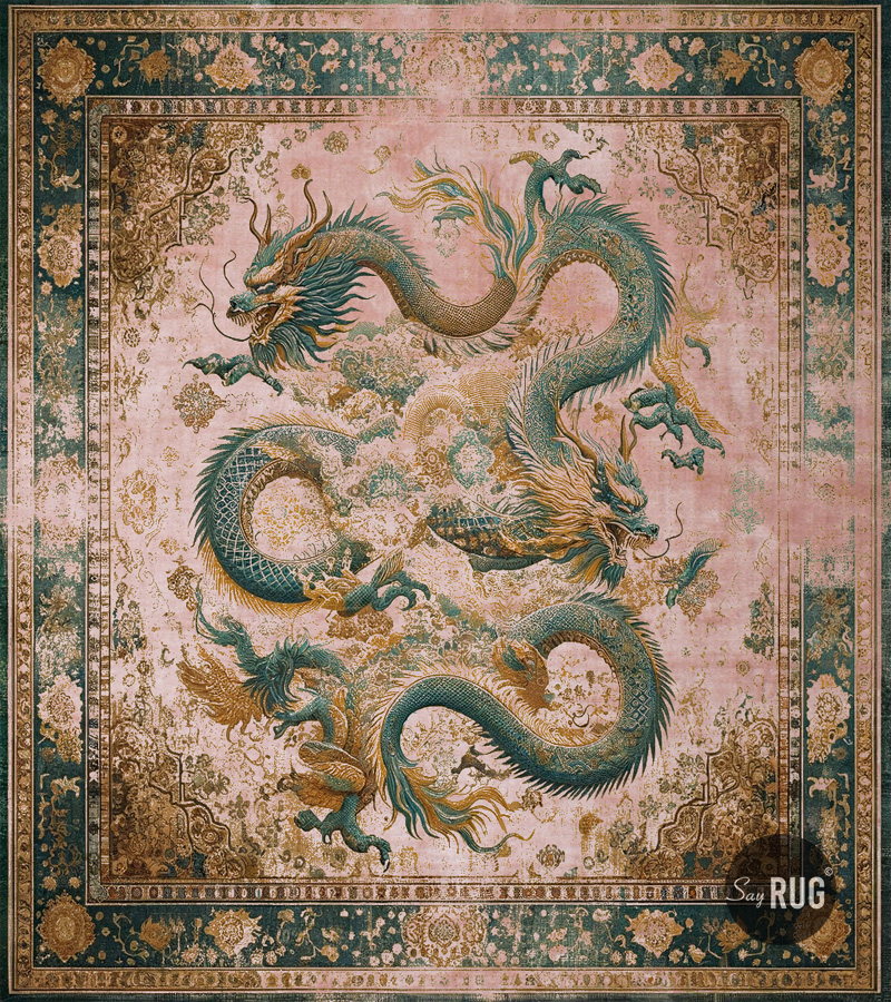 Dywan Dragon Green / Pink