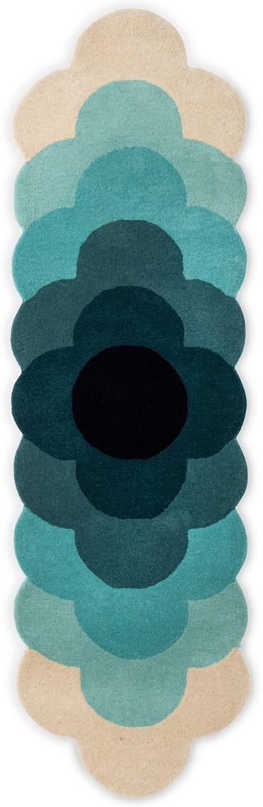 Dywan Optical Flower Teal 061207 | Rozmiar: 87 x 300 cm