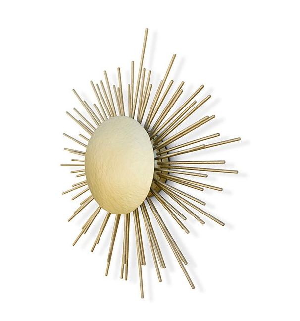 Kinkiet mosiężny promienisty