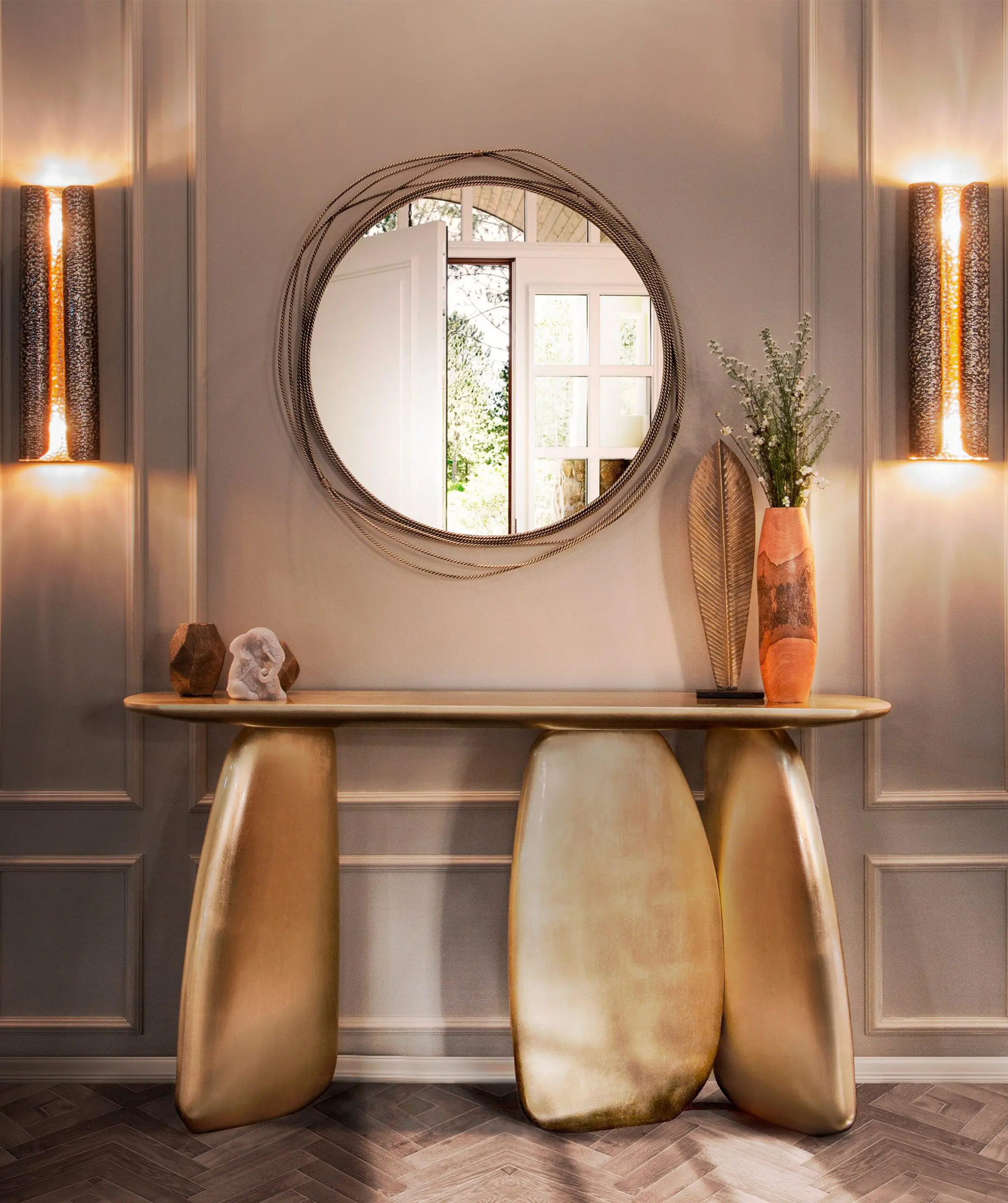 Konsola rzeźbiarska złota - 2