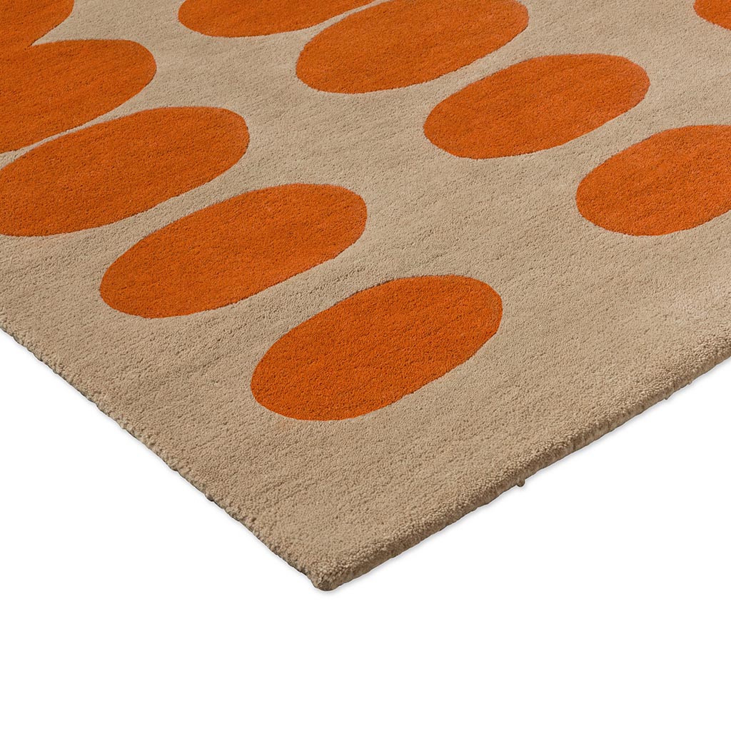 Dywan Optical Oval Orange/Sand | Rozmiar: 250 × 350 cm