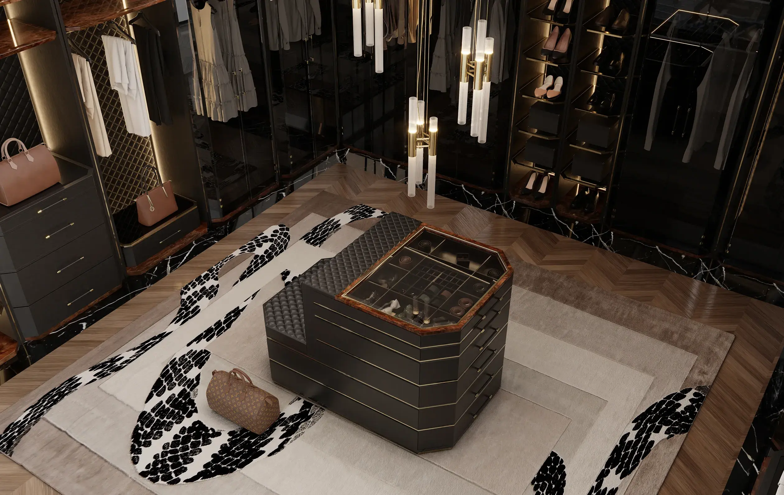 Wyspa garderobiana Cadence szara