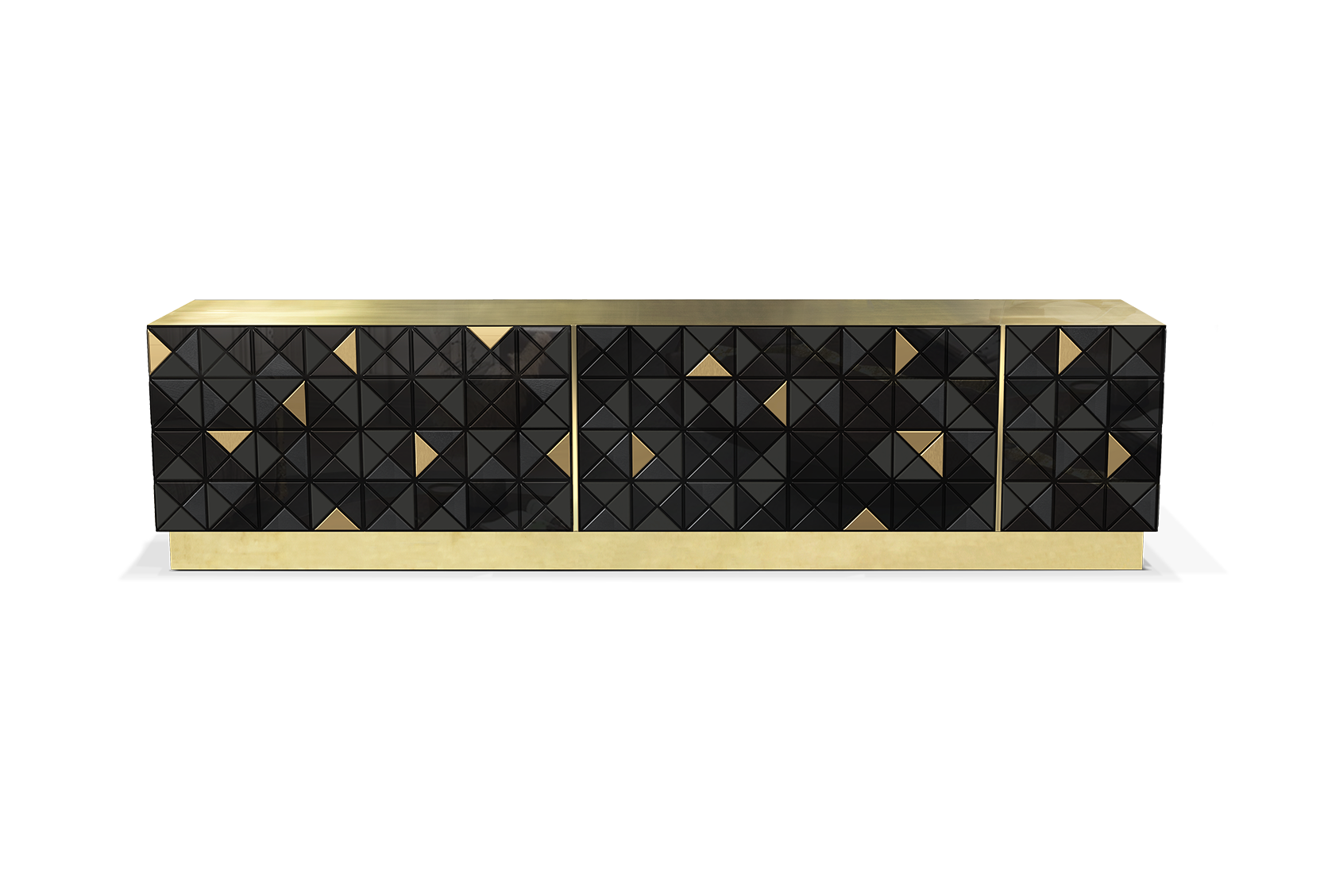 Czarno-złota szafka RTV Mosaic