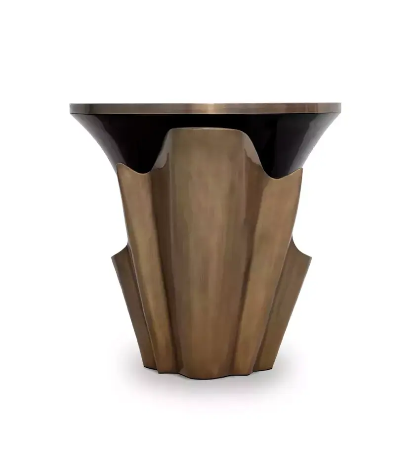 Stolik boczny Solstice z postarzanego złota