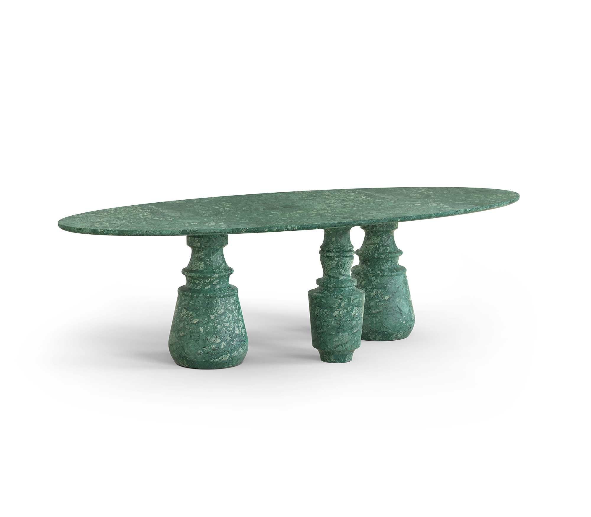 Owalny stół jadalniany XL Obsidian z kamienia Guatemala