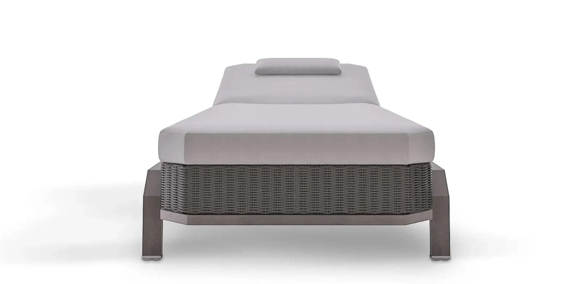 Szary leżak ogrodowy Heritage