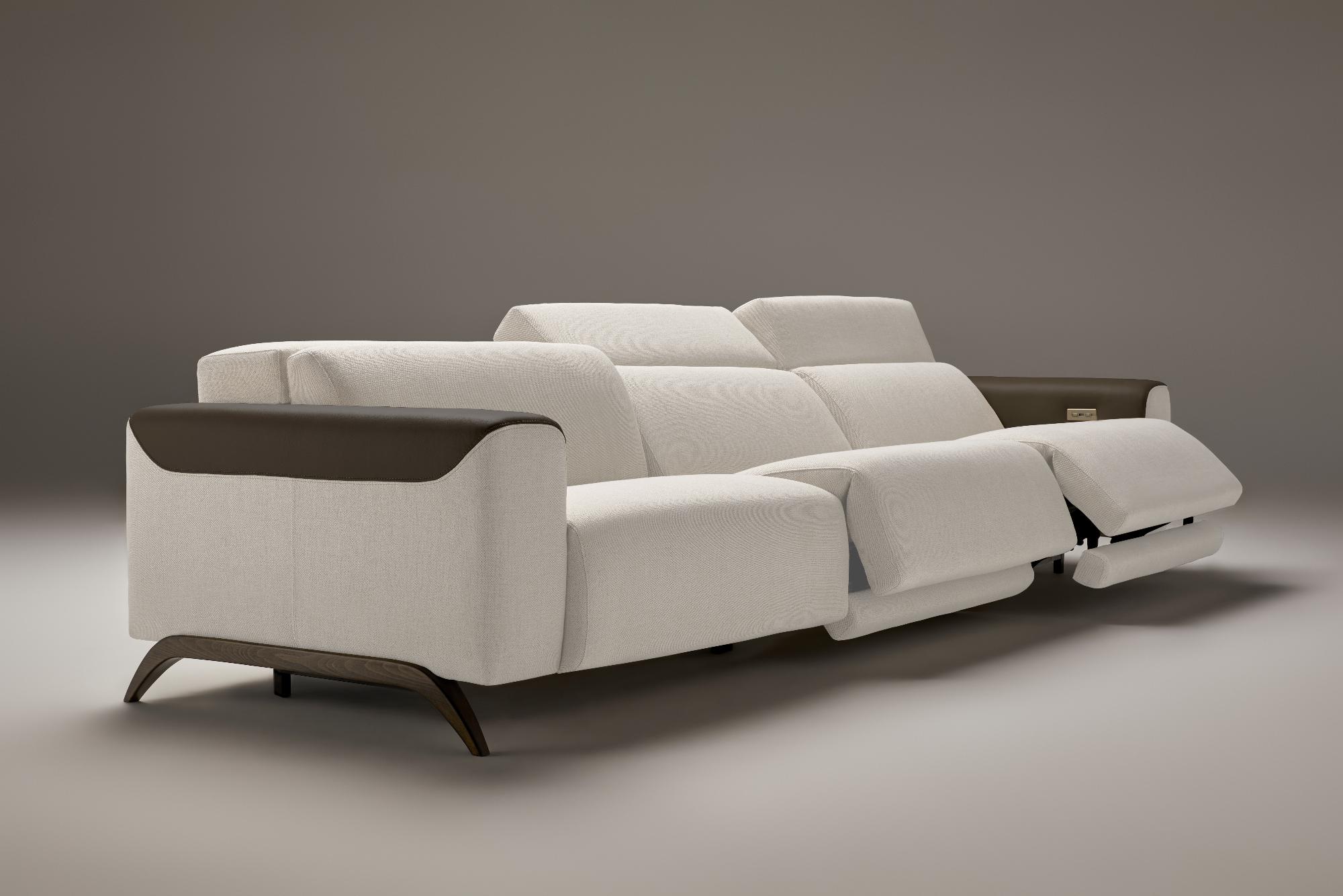 Czarno-biała sofa rozkładana 3-osobowa Atlanta