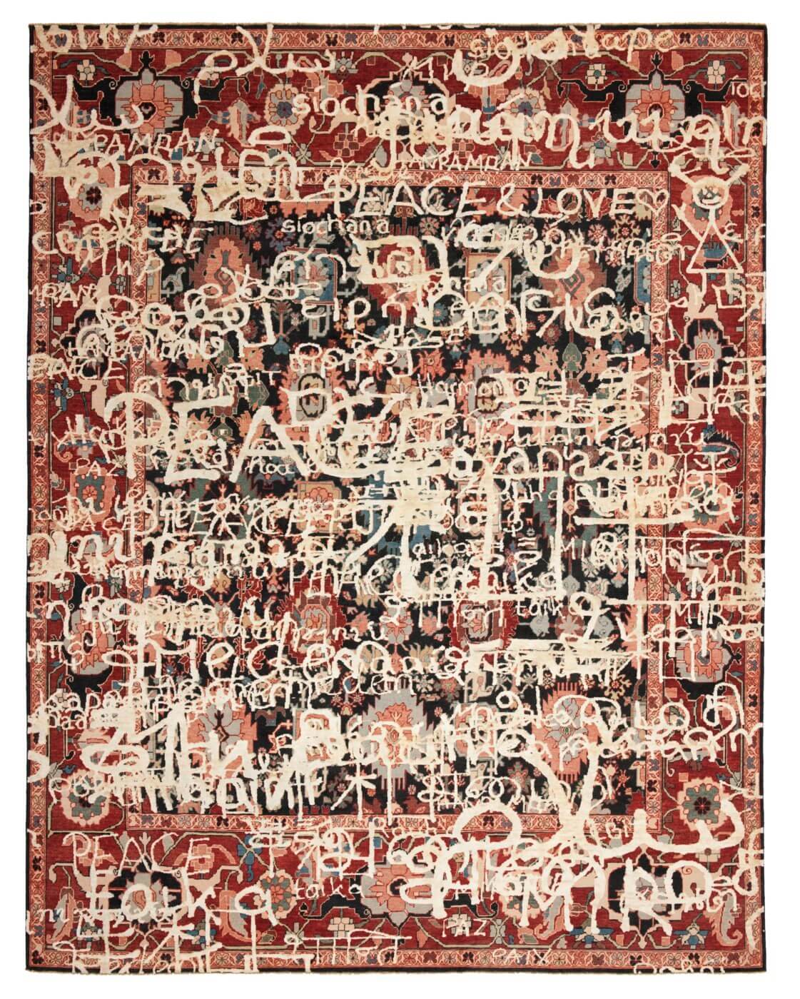 Dywan Bidjar Waterloo Peace Black White Silk | Rozmiar: 200 x 300 cm