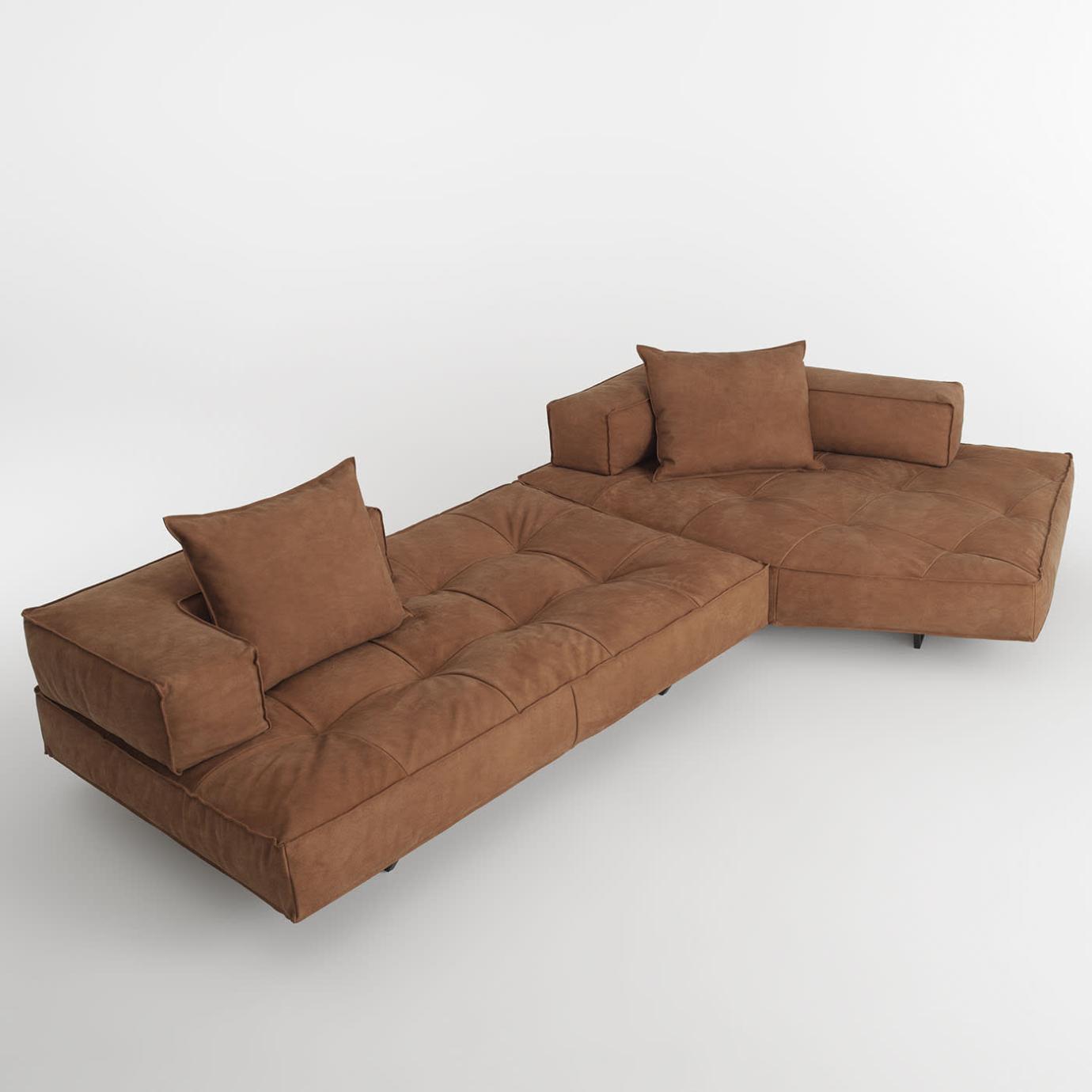 Sofa z nubuku skórzanego