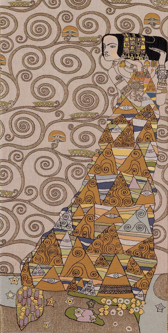 Gobelin Lady (prawa) z Klimta beżowa | Rozmiar: 50 x 100 cm