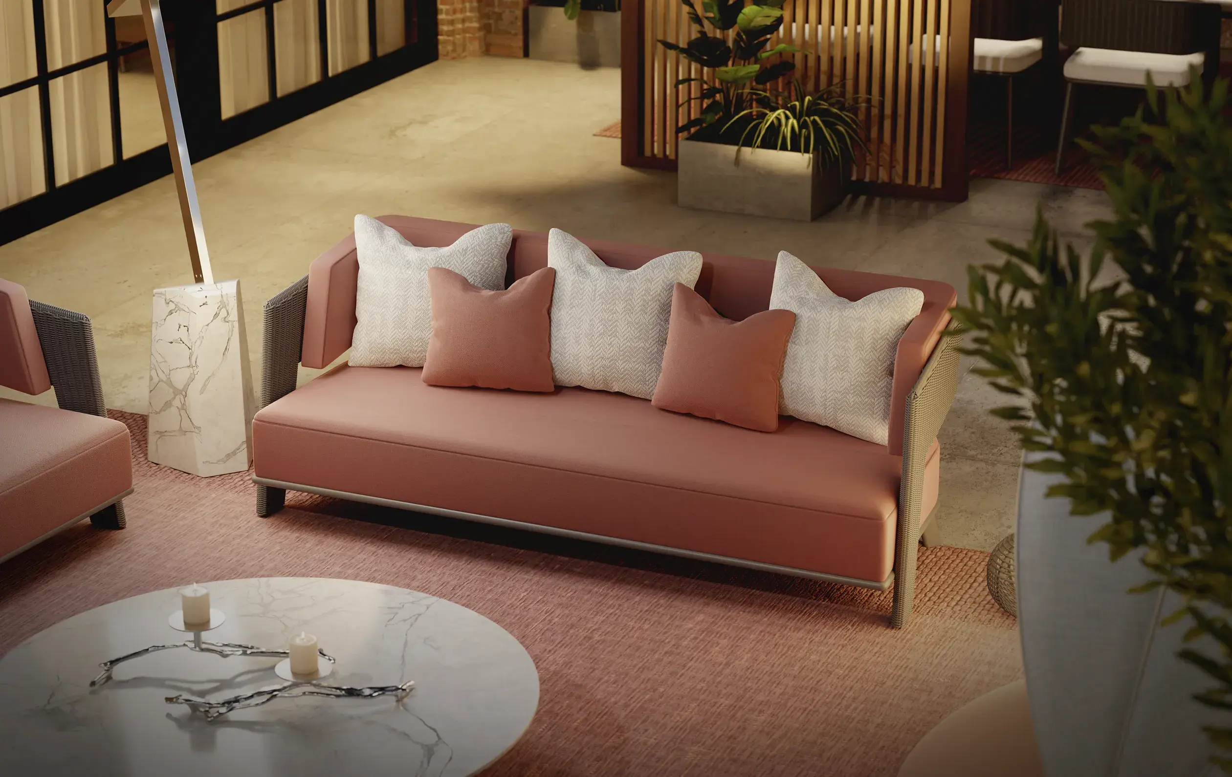 Sofa ogrodowa Crown w kolorze szarym - 1
