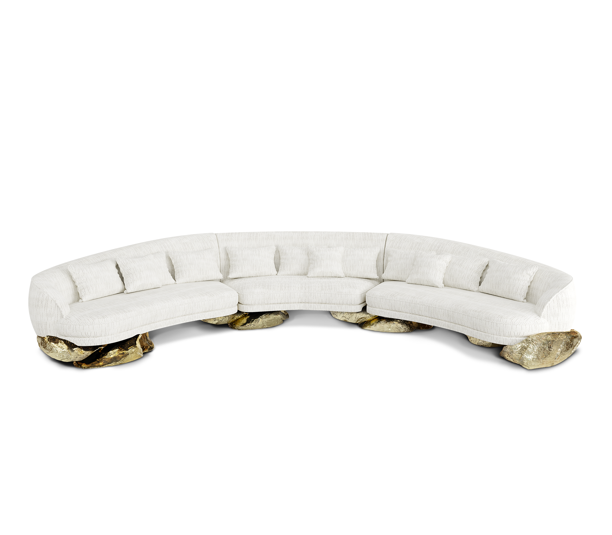 Zakładana biała sofa Angora