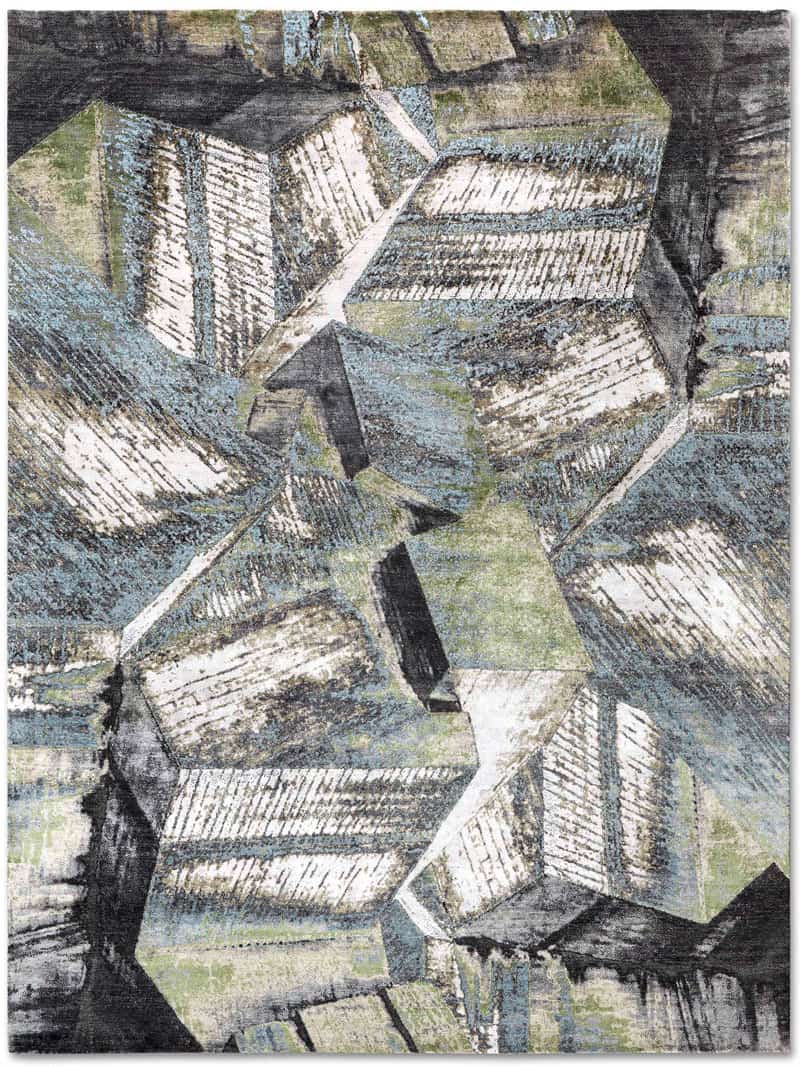Dywan Brutalism GreenRust on Light Grey | Rozmiar: 274 x 365 cm