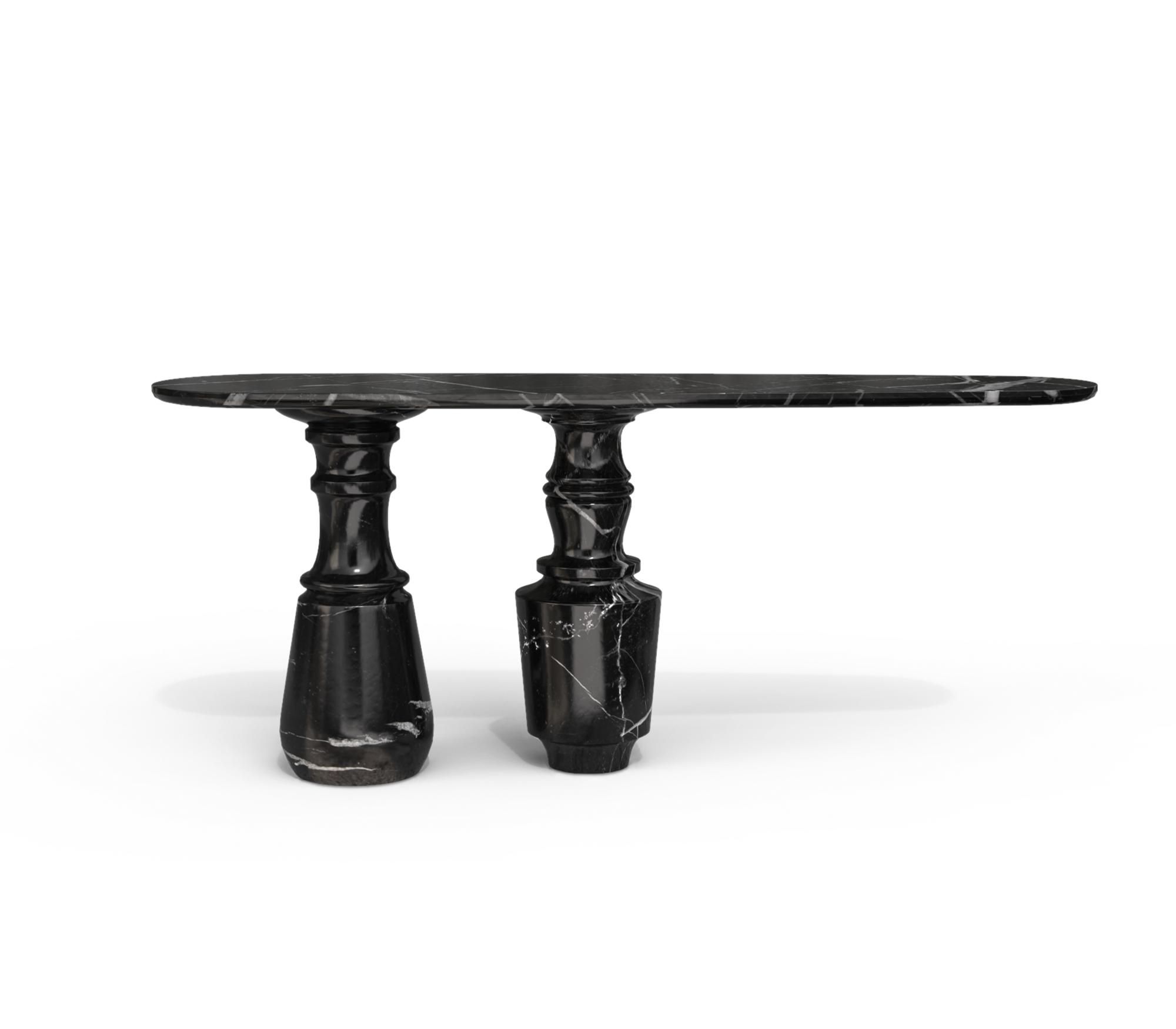 Konsola Obsidian z marmuru Nero Marquina