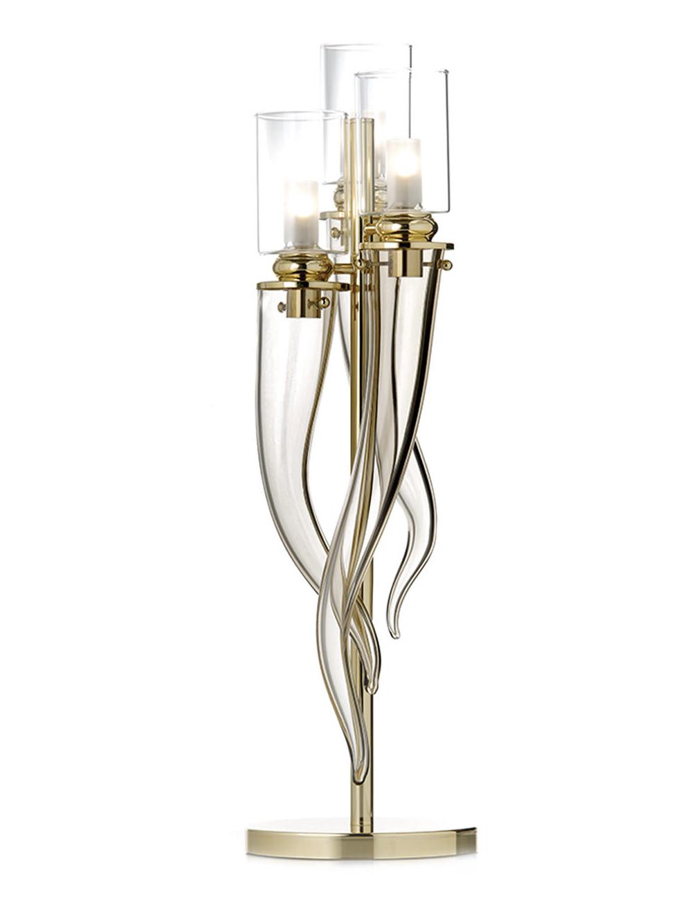 Muranowa lampa stołowa miodowa