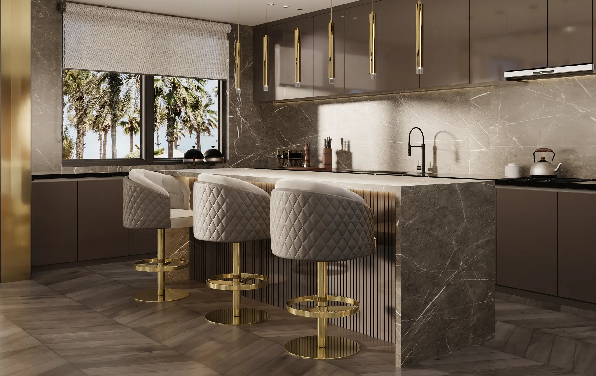 Obrotowy stołek barowy Luxe - 1