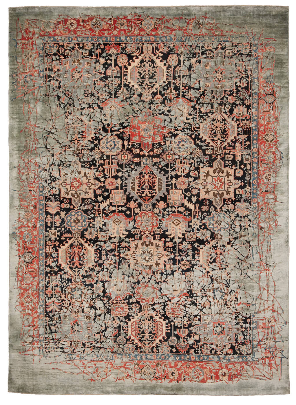 Dywan Bidjar Piccadilly Pleasure Black Grey Silk | Rozmiar: 200 x 300 cm