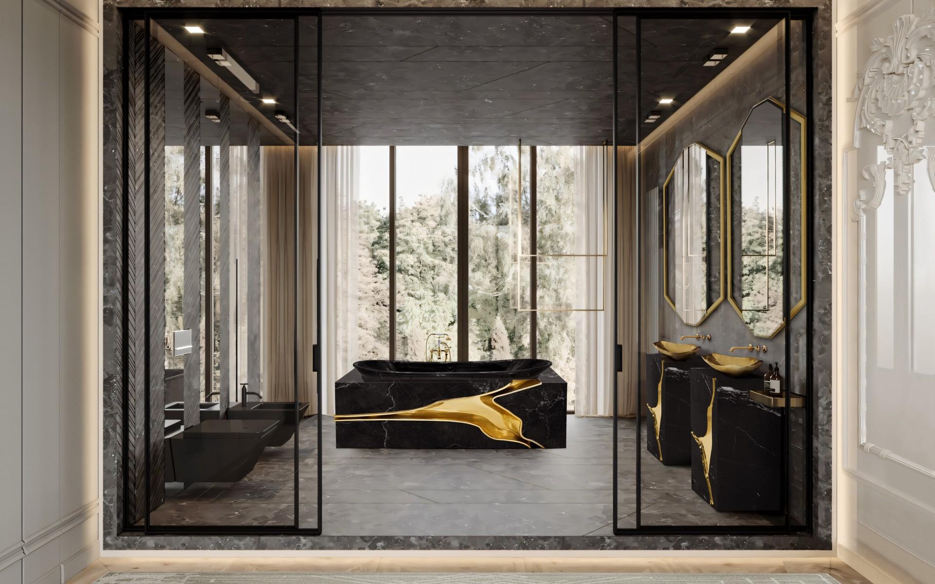 Wanna marmurowa o łamanym wzorze