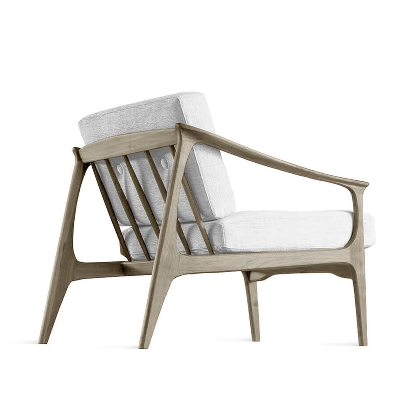 Szary fotel Quiete z litego orzecha | Kolor: Linen BEL-LINO G077 11