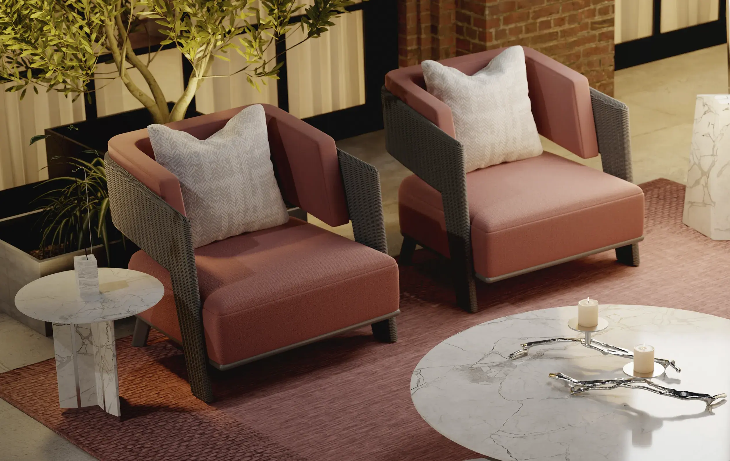 Szary fotel ogrodowy Crown