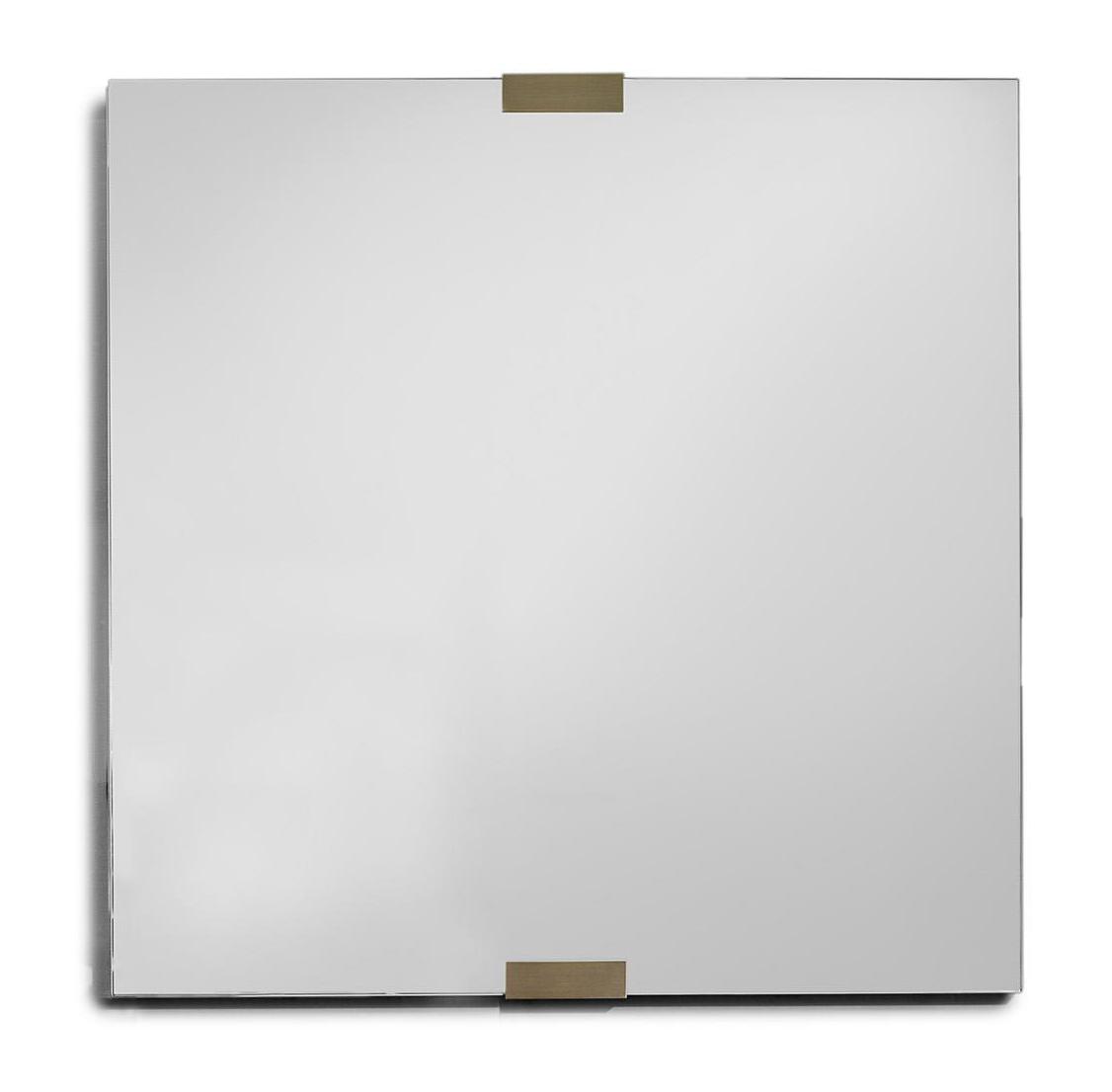 Lustro Elegance z ramą skórzaną i brązowym wykończeniem