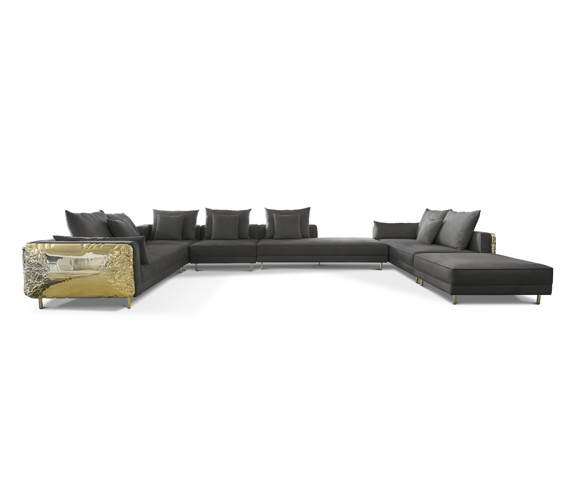 Czarna modułowa sofa Imperia