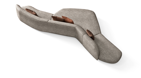 Modułowa sofa z ukrytymi nogami