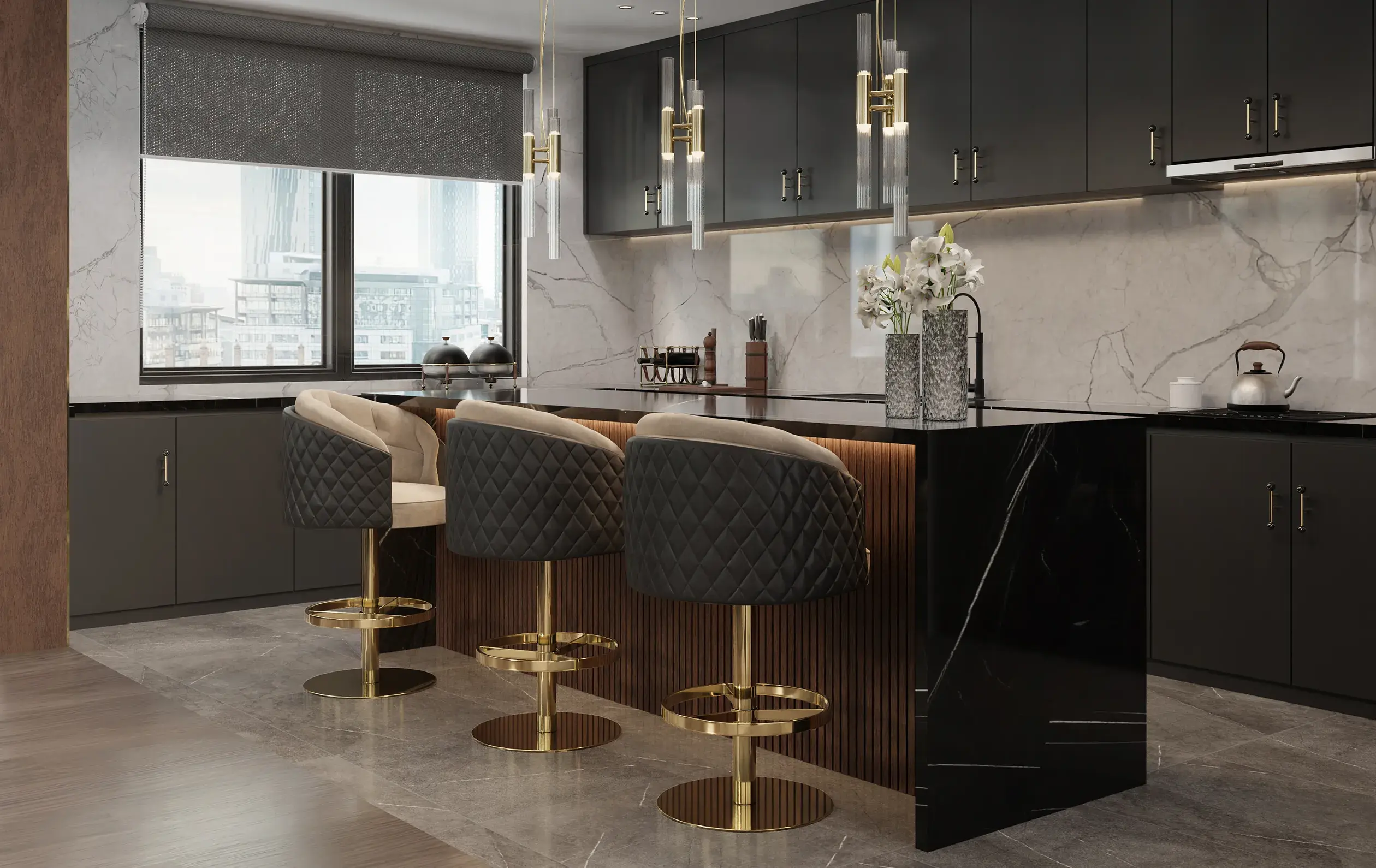 Obrotowy stołek barowy Luxe - 3