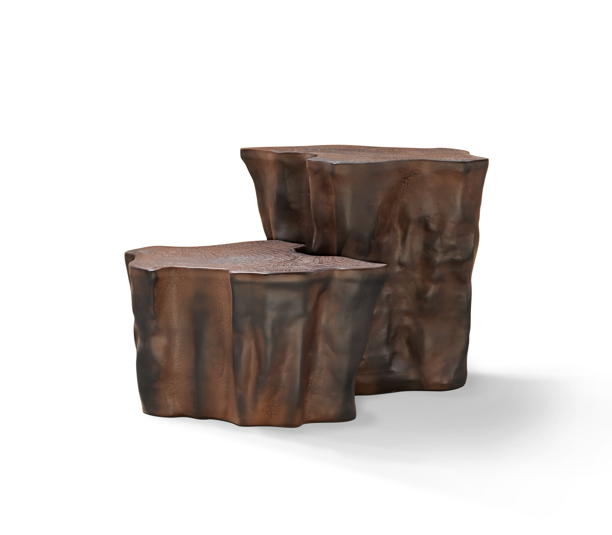 Ciemnobrązowy ceramiczny stolik boczny Horizon | Konfiguracja: Small