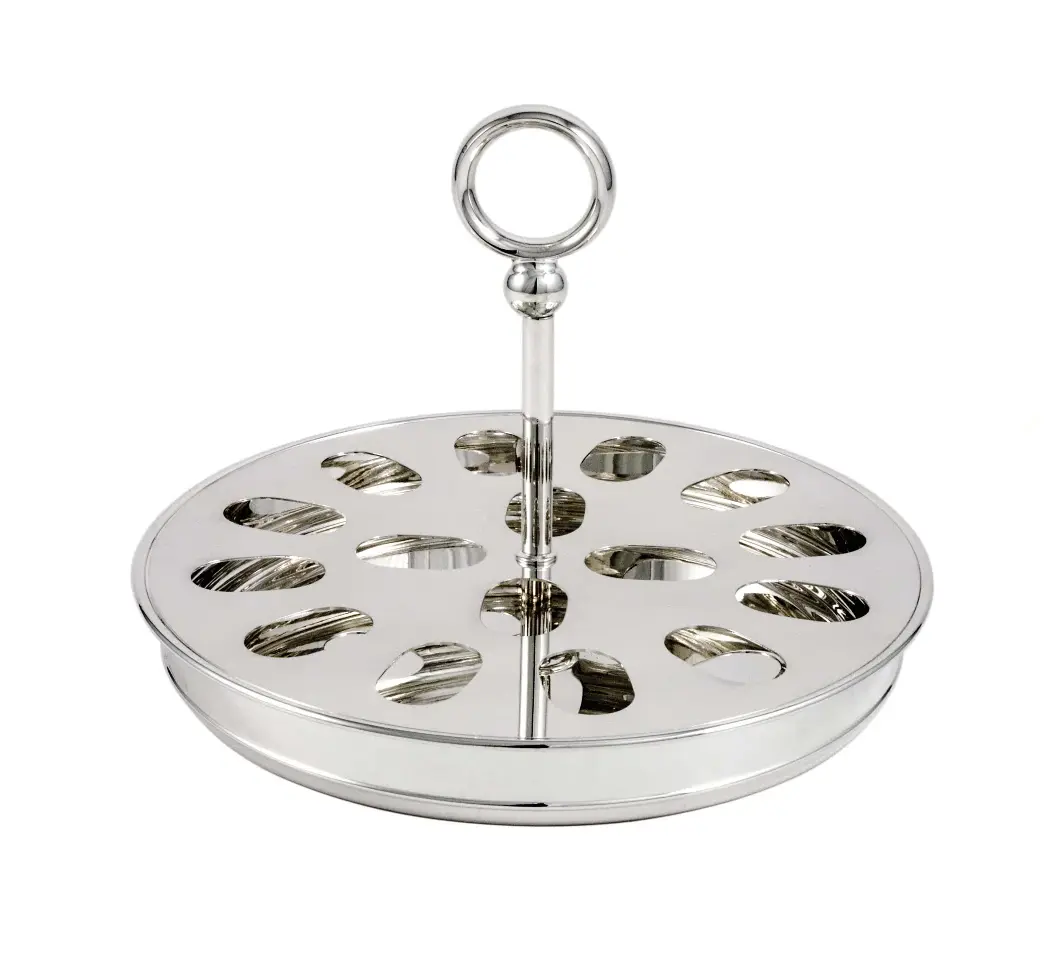 Posrebrzana taca na 16 makaroników