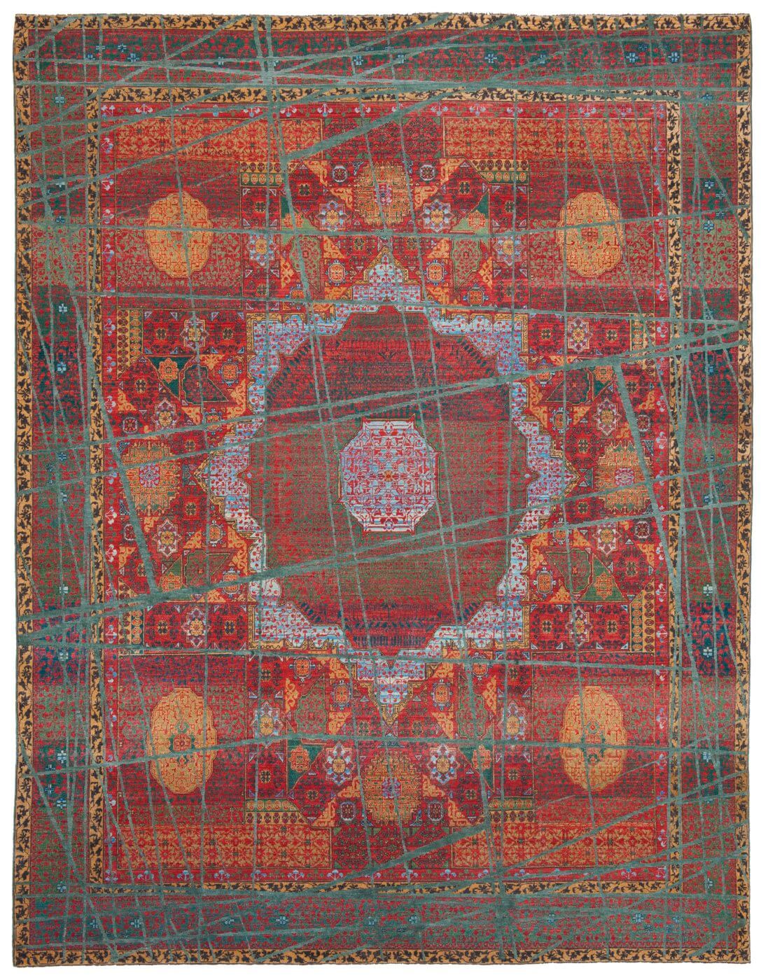 Dywan Mamluk Columbus Wrapped Red Grey Linnen