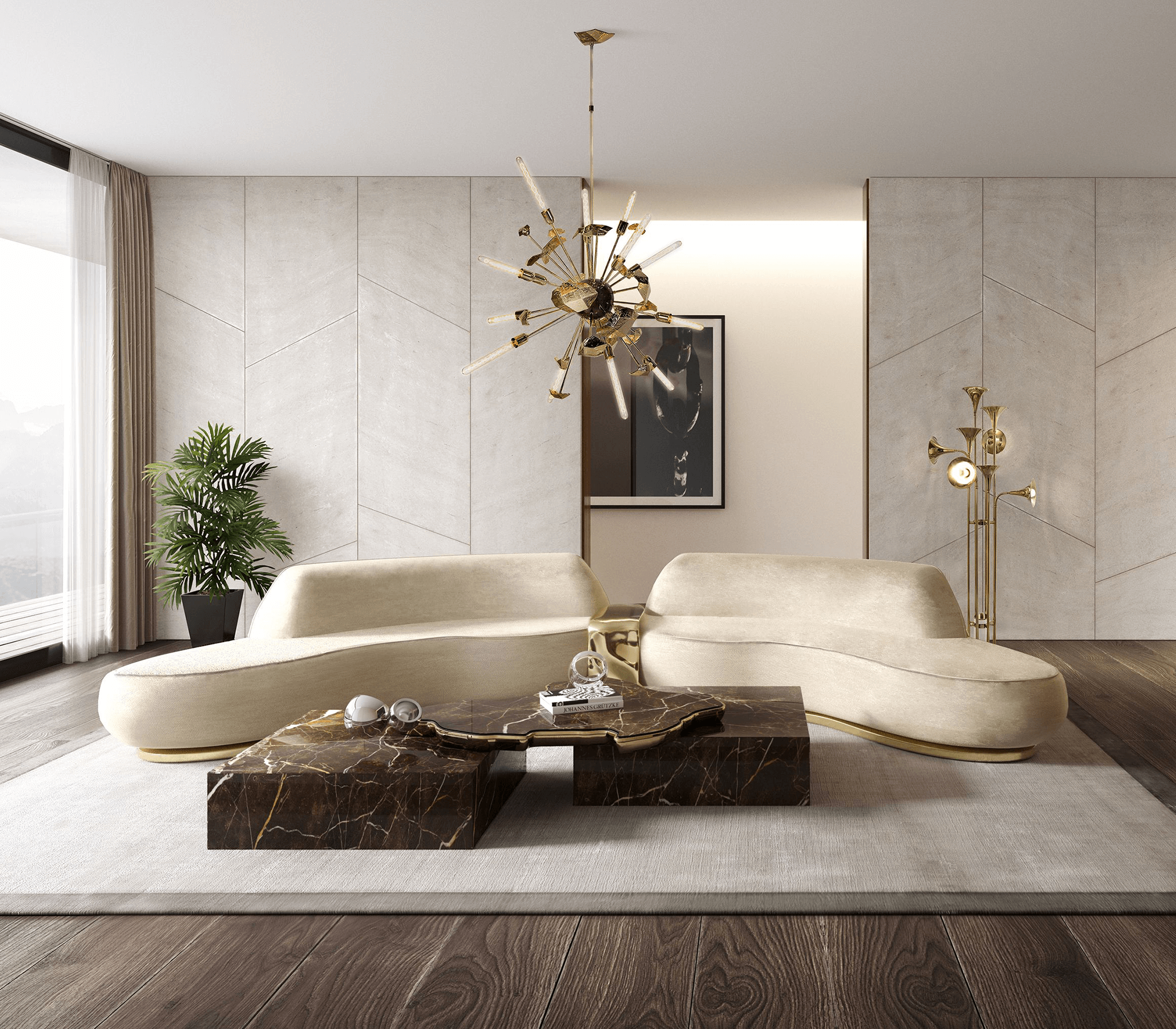 Stolik kawowy Valencia z kamienia Emperor