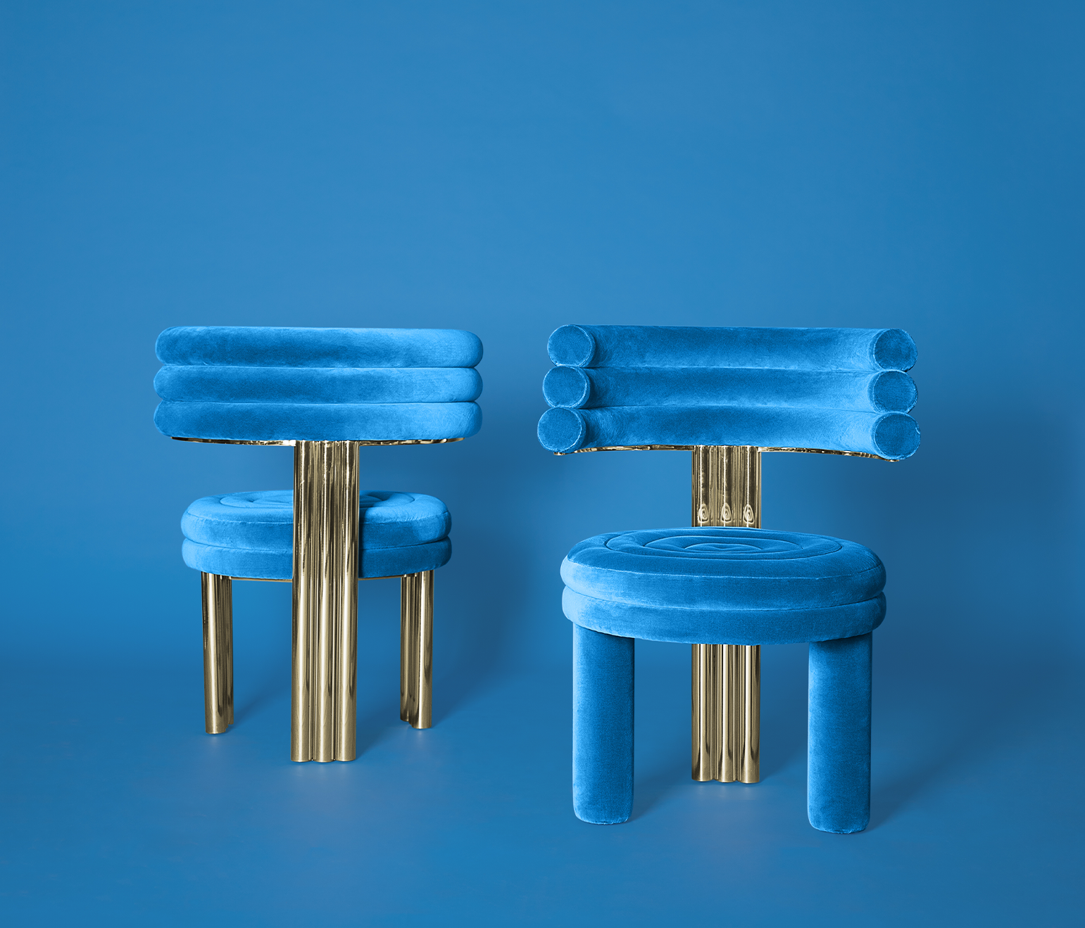 Niebieskie krzesło jadalniane Kerr