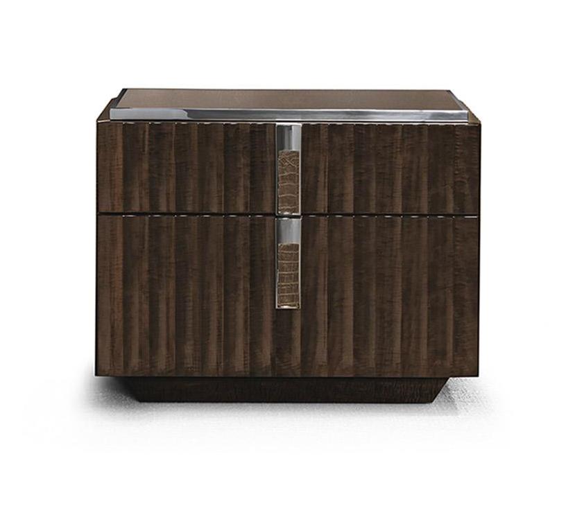 Szafka nocna Premium z wstawkami ze skóry
