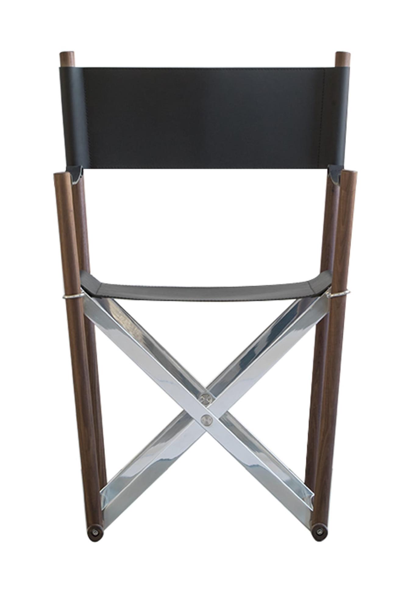 Skórzane krzesło Regista | Base: Solid Black Walnut | Siedziba: Skóra