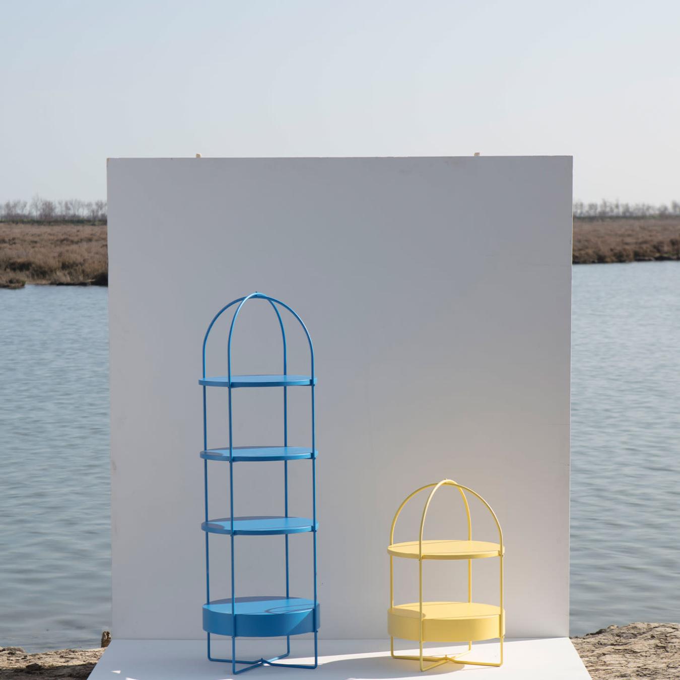 Niebieski Lakierowany Regał