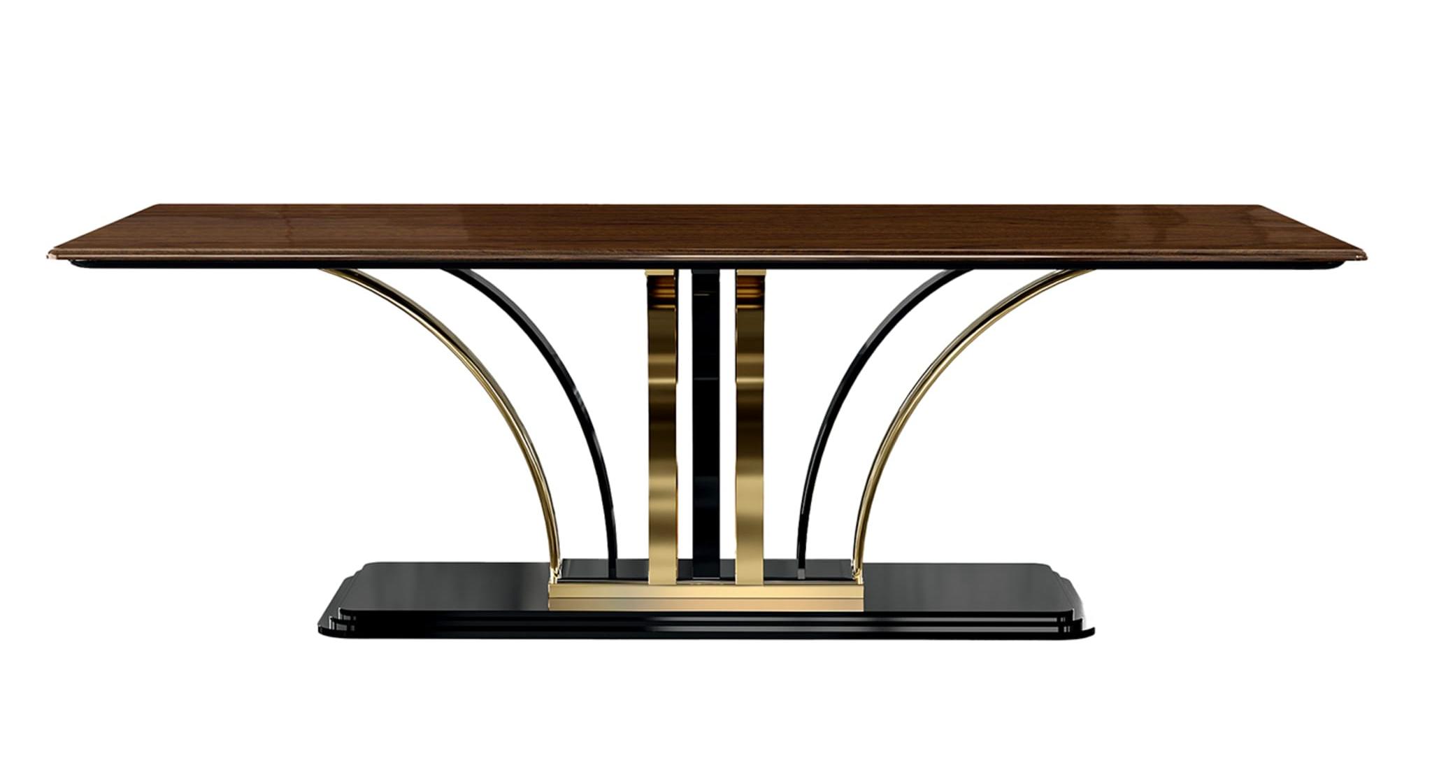 Stół Dilan w kolorze złotym i brązowym