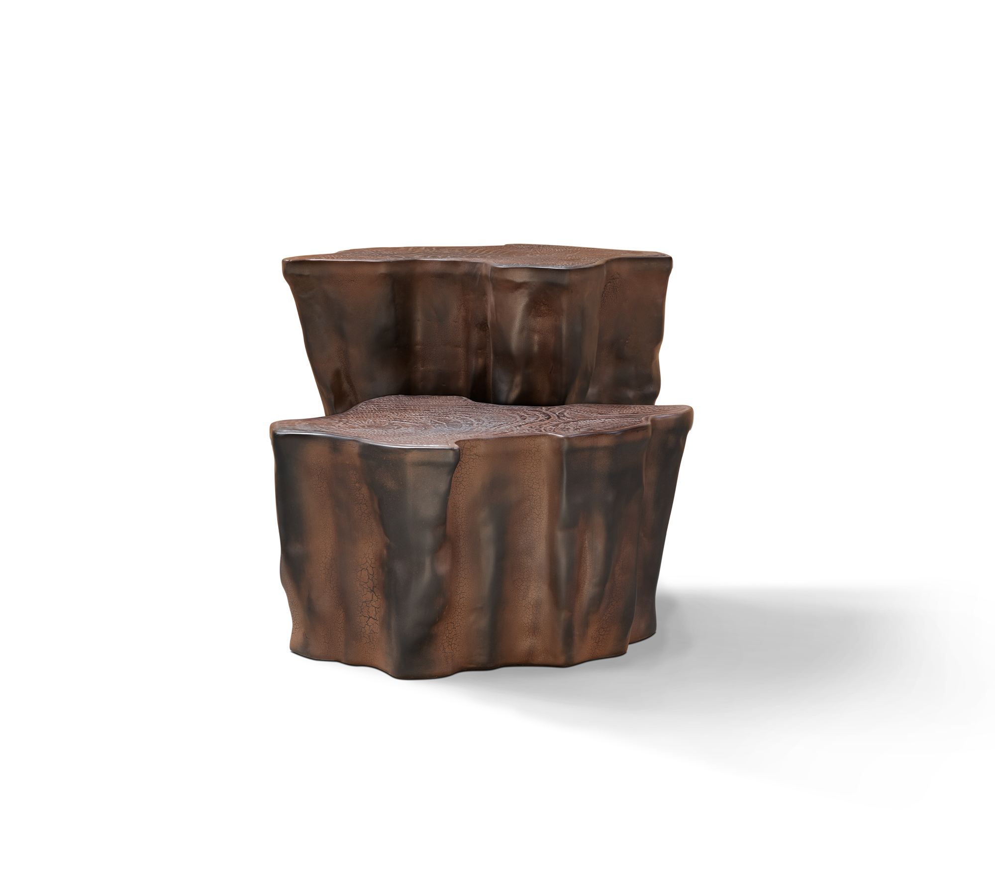 Ciemnobrązowy ceramiczny stolik boczny Horizon | Konfiguracja: Small