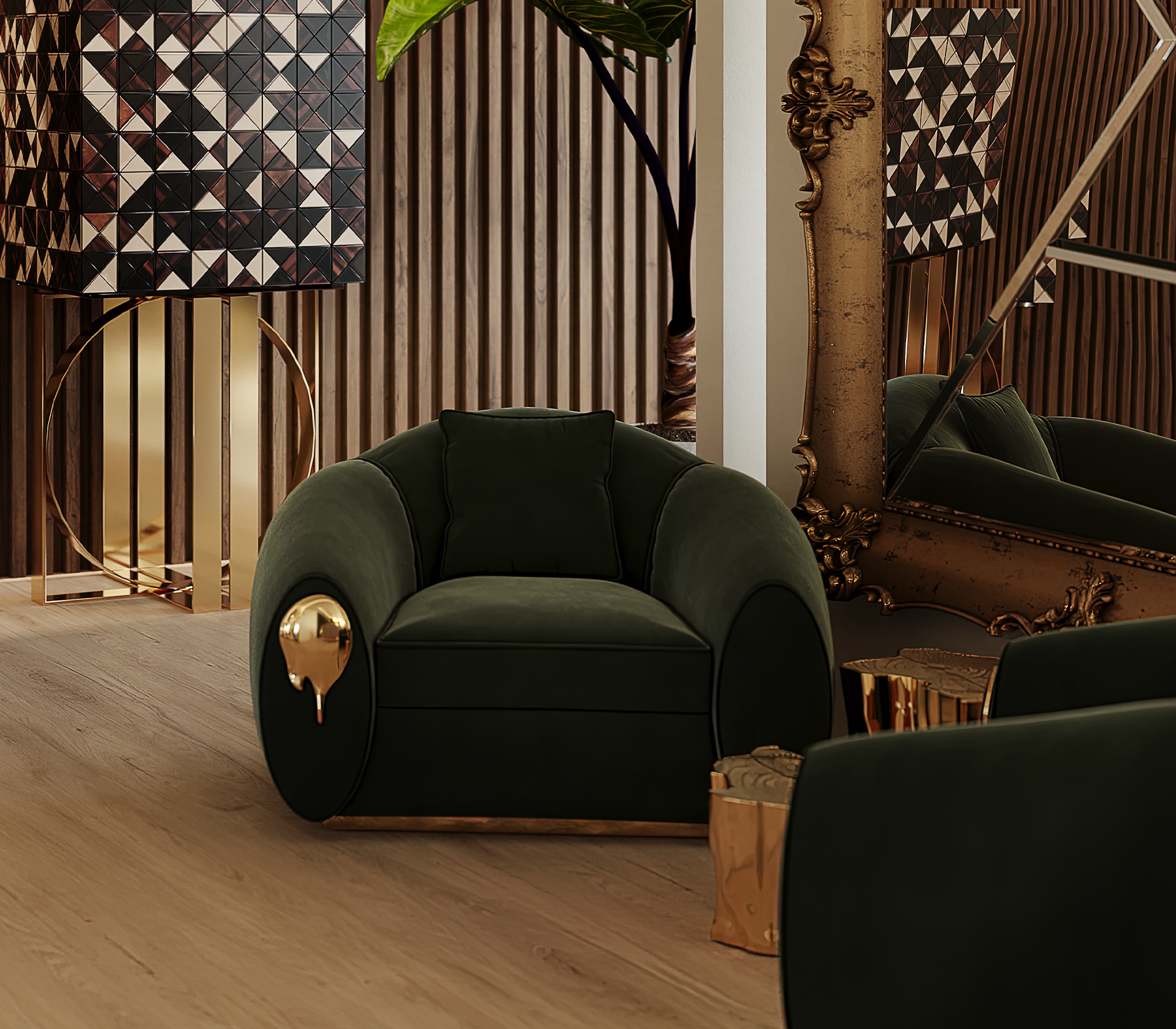 Zielony fotel Solara Luxe