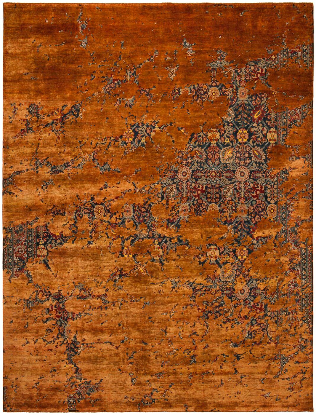 Dywan Tabriz Canal Aerial Navyblue Brownwire Silk | Rozmiar: 250 x 300 cm