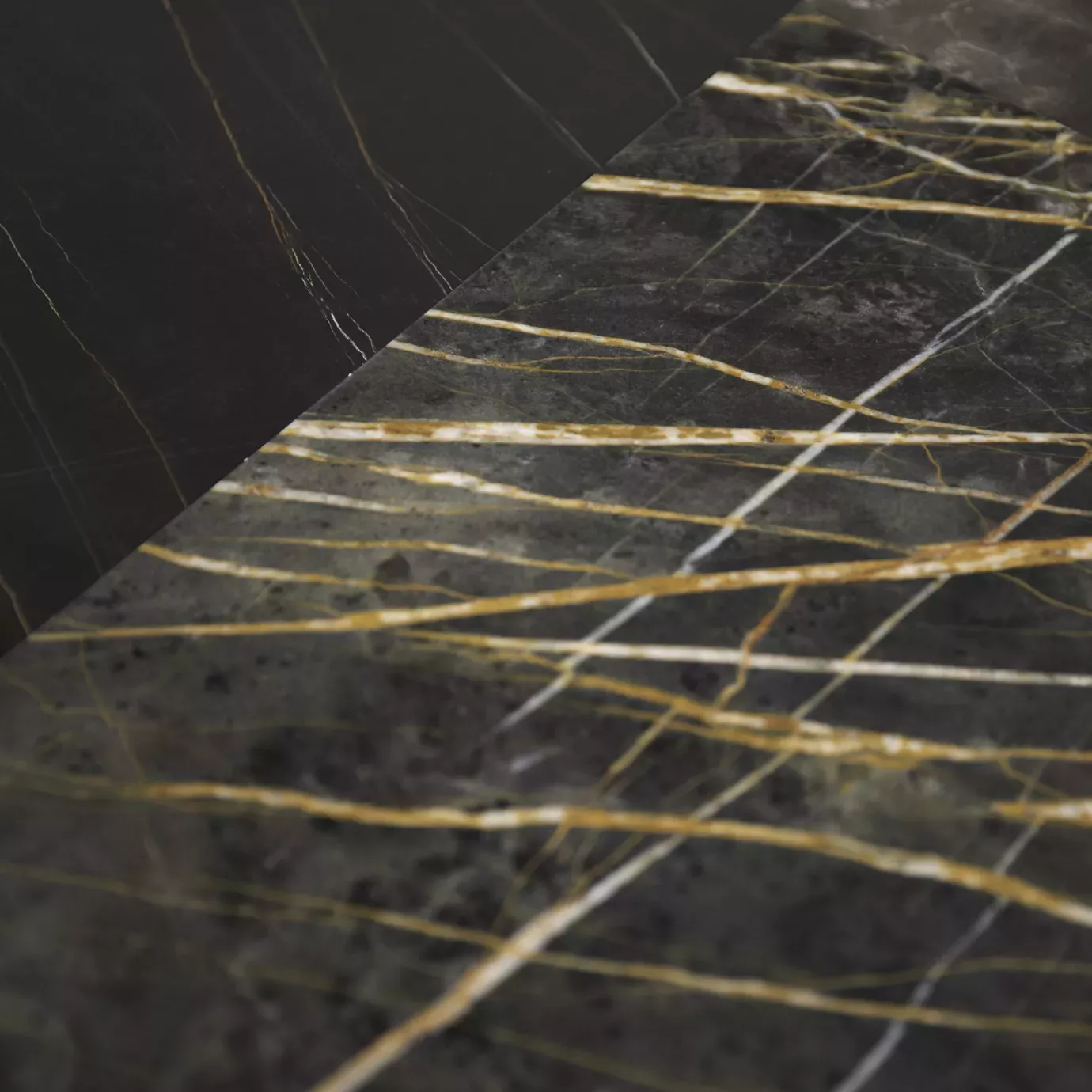 Stół jadalniany Decovita z czarnego i złotego granitu