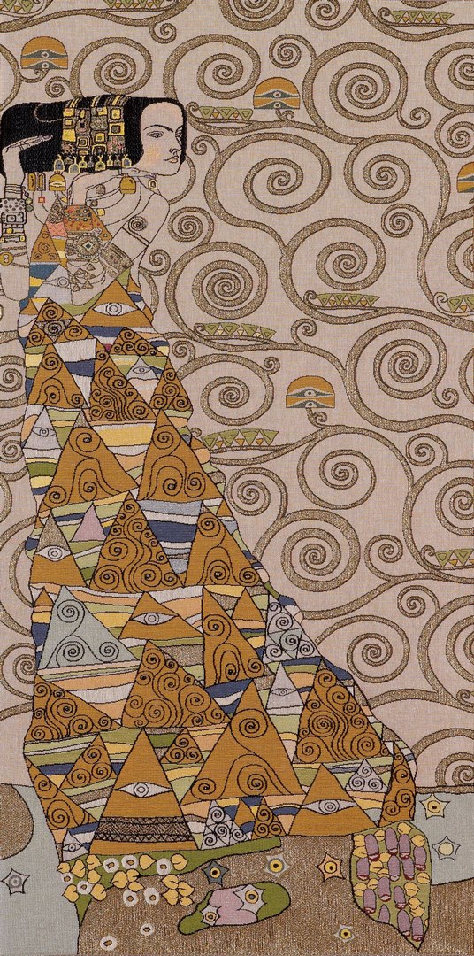 Gobelin The Lady from Klimt Beige (lewa) | Rozmiar: 75 x 150 cm