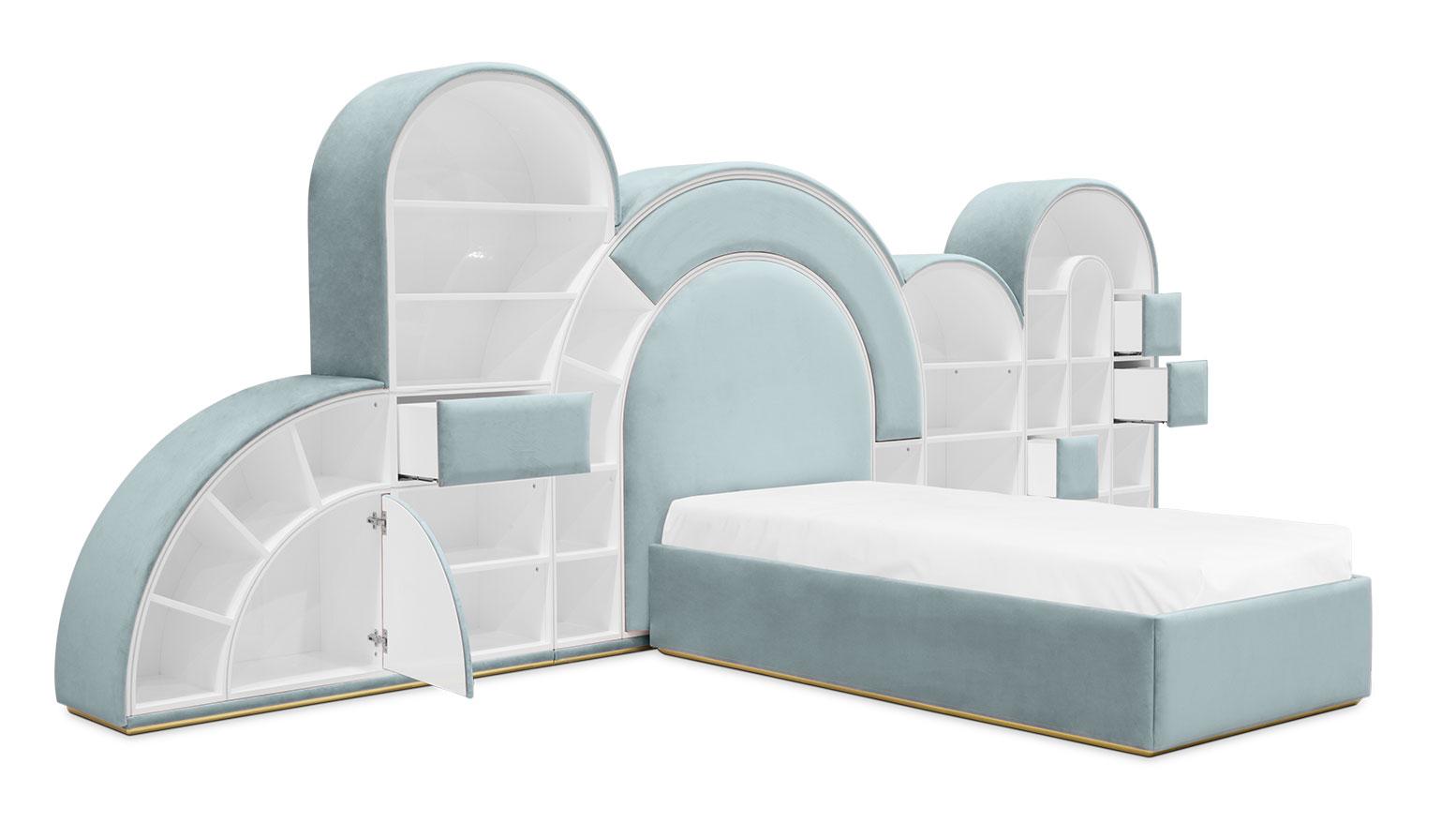 Niebieskie łóżko Bubblegum Marshmallow