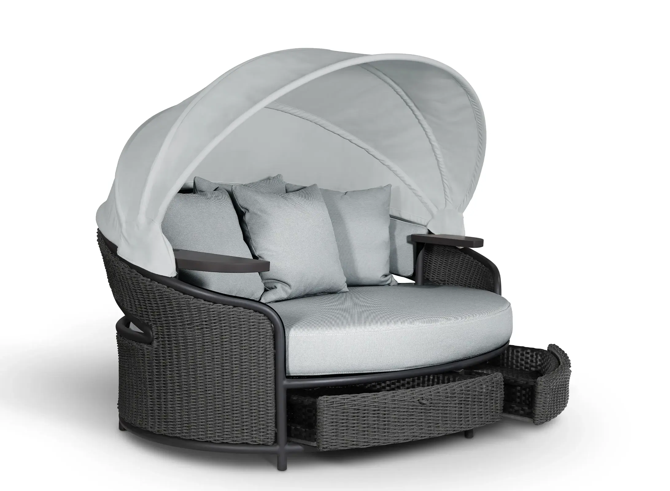 Leżanka ogrodowa Crown w kolorze szarym