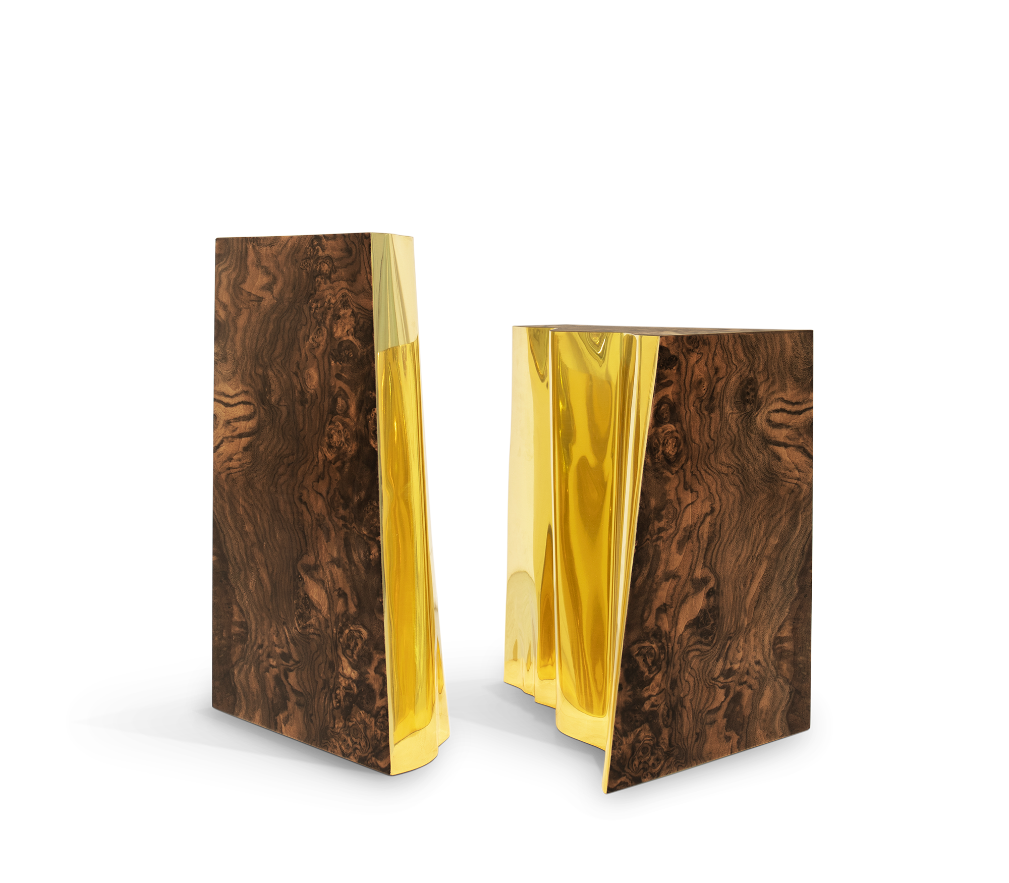 Stolik boczny Fissure z orzecha