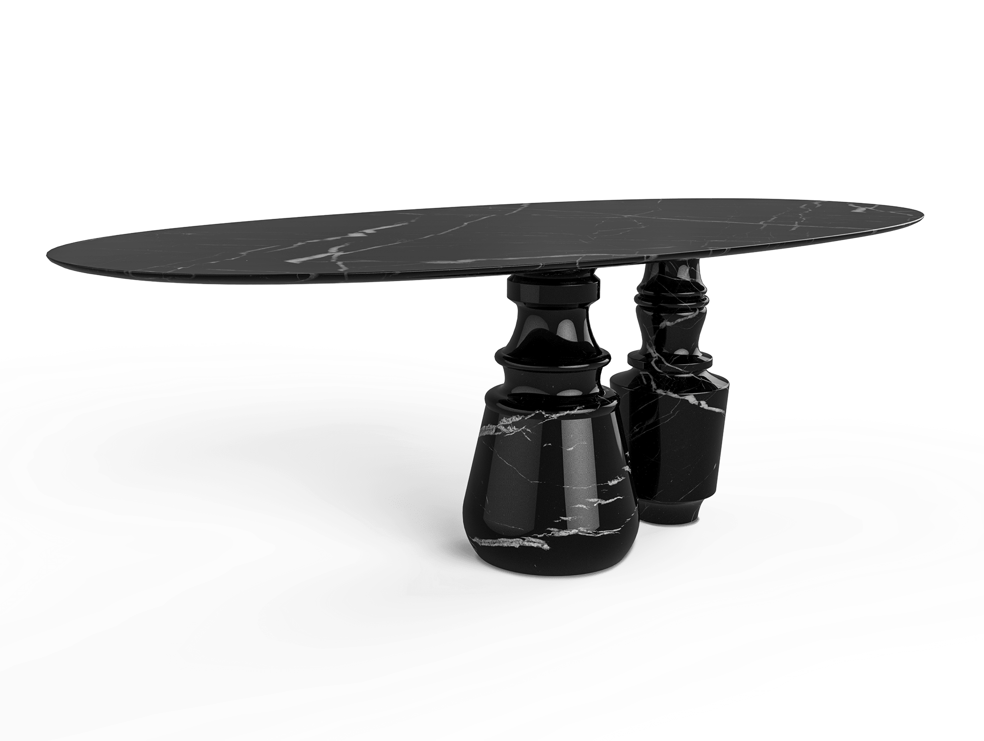 Owalny stół jadalniany Obsidian Oval Nero Marquina